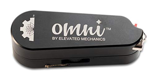 The Omni 8-in-1 Deluxe Smoking Accessory: Durable Herb and Spice Grinder Multi-Tool and Lighter Case (Classic Black)