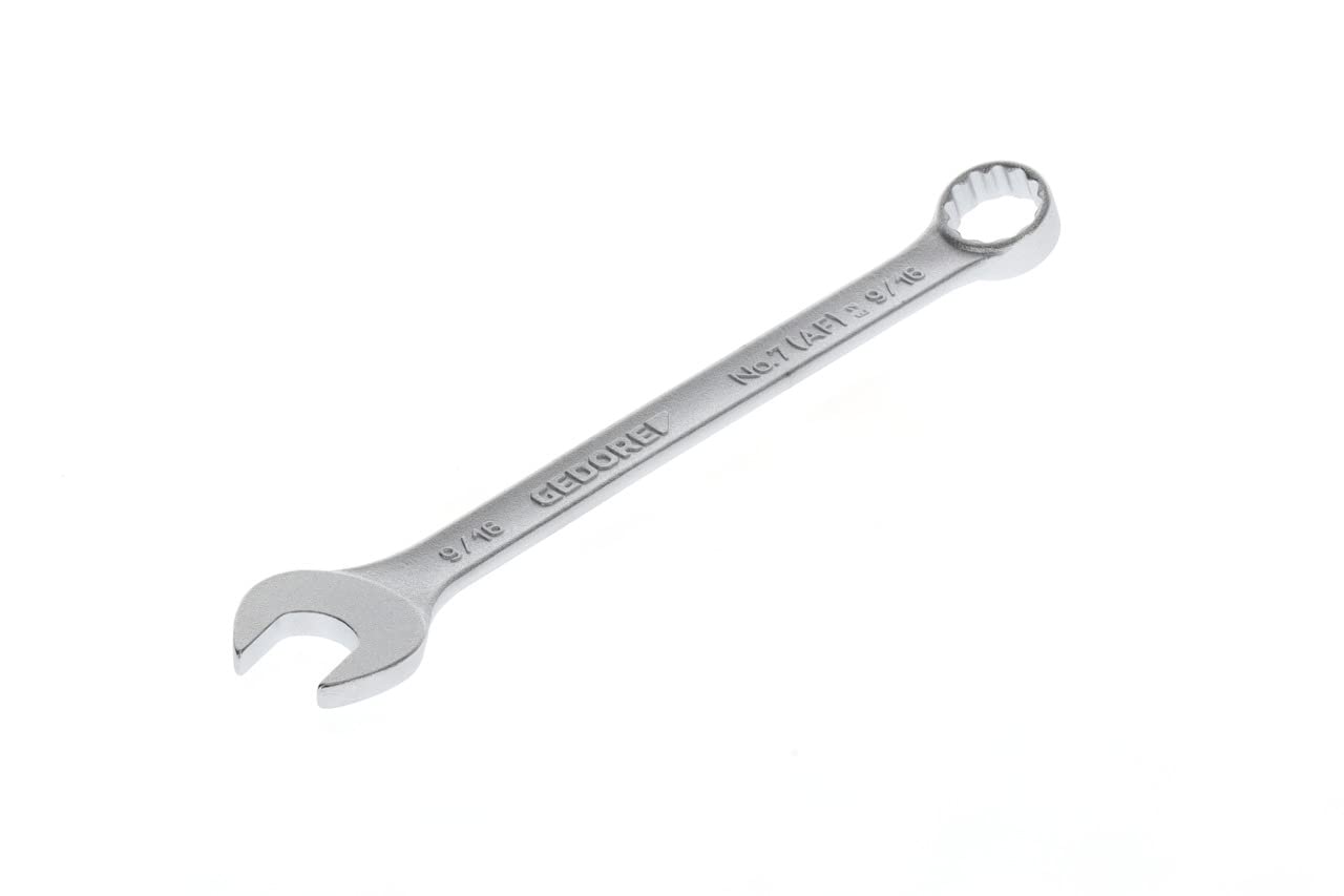 GEDORE UD Profile Combination Spanner 9/16 Inch High-Quality Vanadium Steel Anti-Glare Look According to DIN 3110 Silver