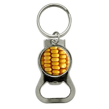 Graphics and More Corn Cob Kernals Bottle Cap Opener Keychain (KB0705)