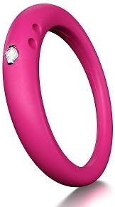 Pink Silicone with .02ct Diamond Stackable Ring 6