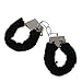 a-YUEYUE Stylish Charm Fluffy Hand Cuffs, Soft Handcuffs with Lock Keys for Couples - Black