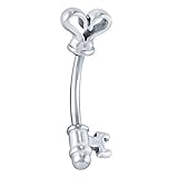 FreshTrends Heart Key Eyebrow Ring