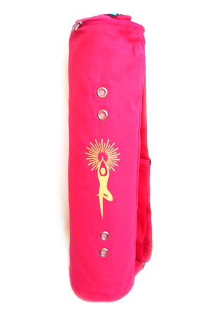 MERU Dual Air-flow Zipper 3 Storage Pockets Yoga Mat Bag, Large – Pink