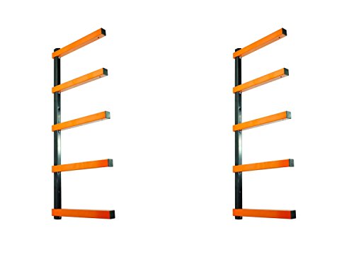 KASTFORCE KF1002 Lumber Storage Rack 5-Level System 110lbs per Level with Material Stop Holes and Durable Sheet Metal Screws, Wood Rack, Workshop Rack - Thumbnail 7