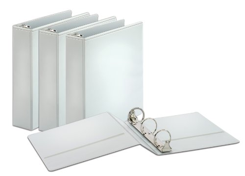Cardinal Round Ring View Binders, 2-Inch Capacity, White, Case of 4 Binders (00420)