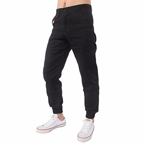 AMSKYâ¤Men Trousers,Harem Sweatpants Slacks Casual Jogger Sportwear Baggy Comfy Pants Active Running Tracksuit (L, Black)