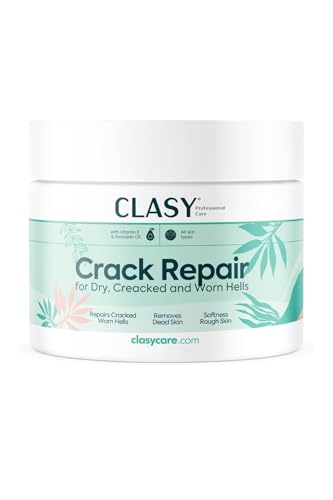 KSL CLASYCARE Foot Crack Repair Cream – 3.4 fl oz / 100 ml | Vitamin E & Avocado Oil Heel Treatment for Cracked Heels, Dry Feet & Calluses | Deep Repairing, Exfoliating & Moisturizing Foot Care