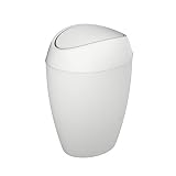 Umbra Twirla Trash Can with Flipping Lid, 9 L, Metallic White