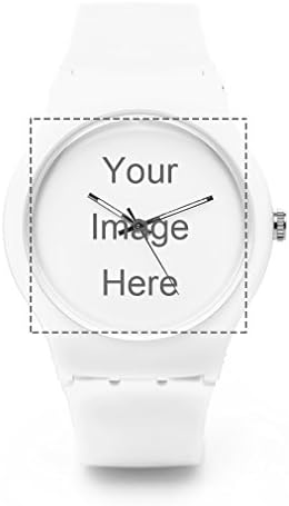 Custom Personalized Photo or Text Designable White Plastic Watch