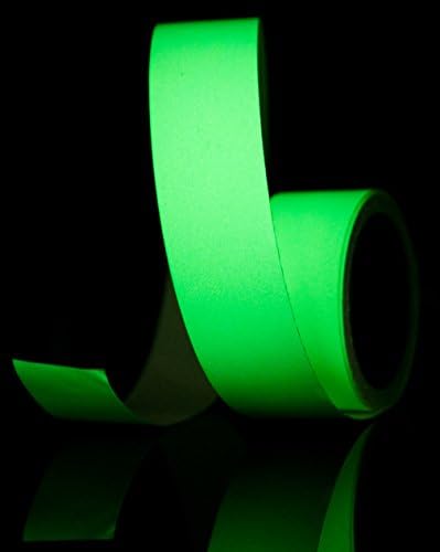 Starrey Glow in the dark tape Sticker Waterproof 1 inch 30 ft long lasting minmum 8 hours self-adhesive Luminous Photoluminescent/Luminescent Emergency Roll Luminous tape for stair theater