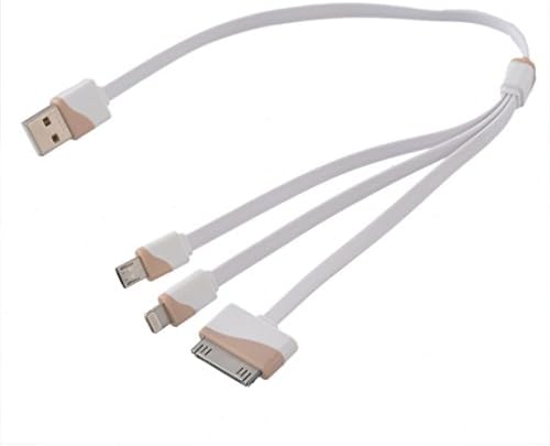 Brown White 3 in 1 Sync Portable Charging Micro USB Cable Travel Data Line for Iphone 4s 5 5s 6 6s Android