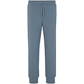 Armani Exchange Mens Cotton Jersey Drawstring Joggers with Leather Look Side Logo