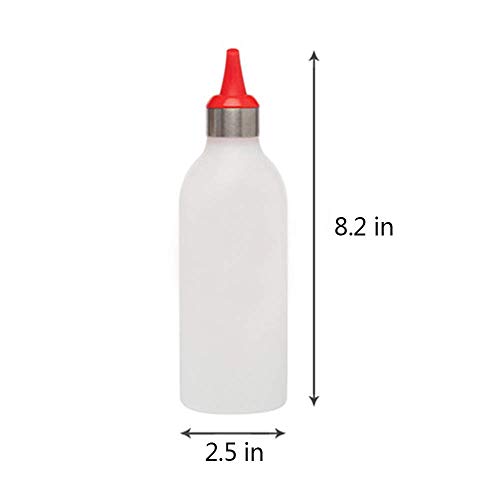 4 Pack Sauce Ketchup Bottles - 15 OZ Plastic Squeezing Bottle with Tips - Perfect for Ketchup, Sauces, Dressings, BBQ, Condiments, Arts and Crafts - BPA Free