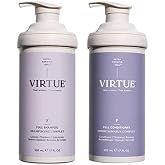 VIRTUE Full Volumizing Shampoo &amp; Conditioner Set, Fine Hair, 17 Fl Oz | Thickens thin limp hair, lightweight body, lifts roots, color safe, travel size, bond-repair with Alpha Keratin 60KU