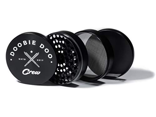 Doobie Doo Crew Extra Large Metal Herb Grinder with Catcher 2.95 Inch 4 Piece Black - Thumbnail 7