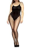 Desire Women's Plus Size Bodystocking with Built in Teddy