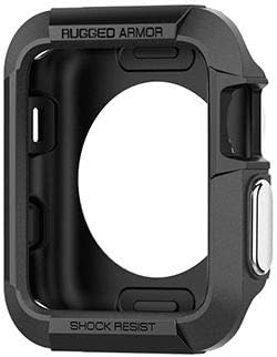 SHERIC Armor Suit, Slim TPU Protective Cover Rugged Armor for Apple Watches Case Series 3/2/1/ Tough Shield Protectors Compatible with Apple Watch Covers Nike+ Sport Edition (Black, 42mm)
