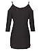 STYLEWORD Women's Three-Quarter Sleeves Off Shoulder Casual Shirt Tops(Black-099,M)