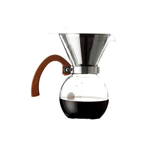 Click Here to See More Images Stainless Steel Mesh Drip Coffee Filter Glass Pot Hand Coffee Pot With Filter (Size : 250ml)