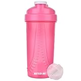 BOTTLED JOY Protein Shaker Bottle, Sports Water Bottle, Shaker Cups for Gym Drinking Bottle Mixer Shake Water Bottles 28oz 800ml (Hot Pink)