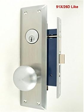 Maxtech Heavy Duty Apartment Entry Mortise Lockset (Like Marks 91A) Satin Chrome 26D (Right Hand)