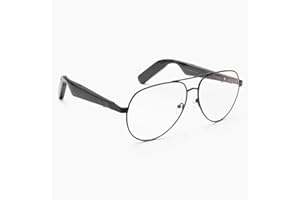 Lucyd Bluetooth Audio Glasses - Men Smart Glasses w/Blue-Light Protection - Open Ear, Noise Canceling Wireless Mic, Quadrasonic Speaker, Voice Assistants Compatible – Antimatter XL Blue Light