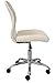 Serta Essential Armless TaskChair, Small Desk Chairs with Wheels, Breathable Mesh Back and Faux Leather, Quality Foam Cushion Seat for Comfort, Minimal Design for Vanity Table, Cream White
