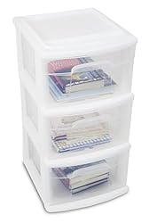 HOMZ Drawer Tower, 3-Tier Clear Plastic Storage