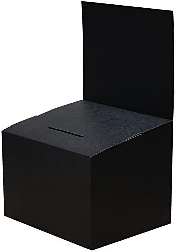 Prime Office Super Durable Cardboard Ballot &amp; Contest Box, Large, Black (570- 5 pk)