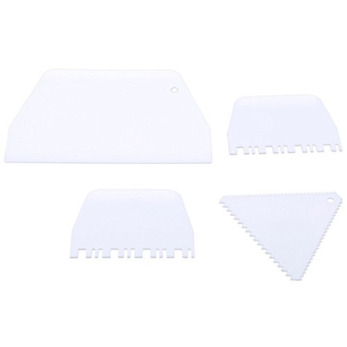 Rurah 4 pcs Fondant Smoother Tool Cake Smoother for Caking Decorating Supplies Butter Scraper