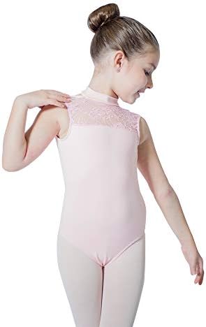 HDW DANCE Kids Girls Ballet Dance Leotard Lace Turtle Neck Open Back Cotton …