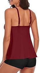 Omichic Women's Loose Tankini Top with Boyshorts