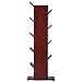 SUPERJARE 9-Shelf Tree Bookshelf | Thickened Compact Book Rack Bookcase | Display Storage Furniture for CDs, Movies & Books | Cherry