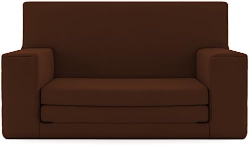 2 in 1 Childrens Sofa Bed in Espresso with Memory Foam Blend – Super Soft &amp; Safe Flip Out Couch Bed for Kids Age 1 -4 - TV Lounge Furniture Junior Chair Fun &amp; Lightweight