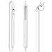 Kutop Compatible with Apple Pencil Case Accessories, Soft Silicone Pocket Sleeve + Cap Holder iPad Pro 9.7/10.5 Pen Stylus 2-Pieces, White
