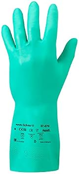 Ansell Alphatec 37-676 Nitrile Work Gloves Medium (M) Green Chemical Resistance view 2
