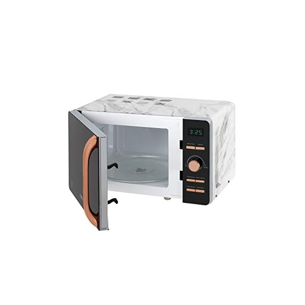Tower T24021WMRG Digital Microwave with 60-Minute Timer and 8 Autocook Settings, 20L, 800W White Marble and Rose Gold