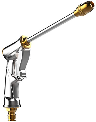 Garden Hose Nozzle Heavy Duty Brass Metal Sprayer Nozzle High Pressure Spray Gun 360° Rotaing Water Adjustmen for Car Washing, Outdoor Gardening, Pets Shower, Patio Cleaning - Thumbnail 7