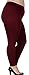 Simplicity Women Plus Size Stretchy Fit Full Length Fleece Leggings, Burgundy
