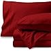 Bare Home Flannel Sheet Set 100% Cotton, Velvety Soft Heavyweight - Double Brushed Flannel - Deep Pocket (Split King, Red)