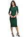 MakeMeChic Women's Solid Half Sleeve Midi Sheath Bodycon Pencil Dress