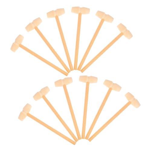 JUMPLAWN 12Pcs Mini Mallet for Solid Wood Hammer for Boys and Safe and Wood Beat to Enhance Hand Eye Coordination and Dexterity