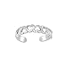 Sterling Silver Cut out Band of Hearts Toe Ring
