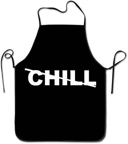 28.34"x20.47" Black Chill Cute Waitress Kitchen Restaurant Bib Apron