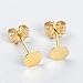 Tiny Round Dot Disc Stud Earrings in 925 Sterling Silver, Gold Vermeil, or Rose Gold Vermeil | Dainty Minimalist Earrings for Women (Gold Vermeil, 6mm)