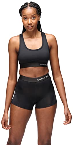Crop Top Mujer, Top Deportivo elástico con Espalda Cruzada y Espalda de Nadador - Negro