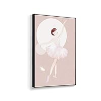 Framed Canvas Home Artwork Decoration Elegant Ballerina Canvas Wall Art for Living Room, Bedroom - 16x24 inches