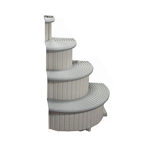 Confer Gray 4-Step Above Ground Swimming Pool Entry Steps Curved Add-on CCXAG2