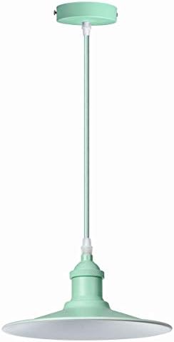 VLIKE PL08 Ceiling Rose with Lampshade Vintage Retro Modern Suspension Flex Ceiling Pendant Light for E27 Bulb (Light Green)