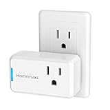 Wi-Fi Smart Plug, Mini Outlet HOMEMAXS Socket Compatible with Amazon Alexa and Google Home Assistant IFTTT, No Hub Required, Compact and Easy To Use